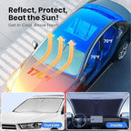 Windshield Sunshade for BMW X3 2018 2019 2020 2021 2022 2023 2024 2025 2026 – Upgraded Double-Layer Design, Mirror Cut-Out, Blocks 99% UV Rays, Thick & Durable, Easy-Fold BMW X3 Windshield Sun Shade