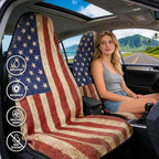 ZIMABLUE 2-Pack American Flag Car Seat Towel Protector - Waterproof & Sweatproof Seat Covers for Post-Gym, Beach, Yoga & Sports - Non-Slip Universal Fit for SUV, Sedan - Machine Washable