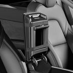 Car Armrest Covers, Vehicle Center Console Cover, Middle Storage Pads, Dog & Cat Paws Protetor, Carbon Fiber PU Leather, Waterproof, Anti-Slip, Auto Interior Accessories, Black, Size S