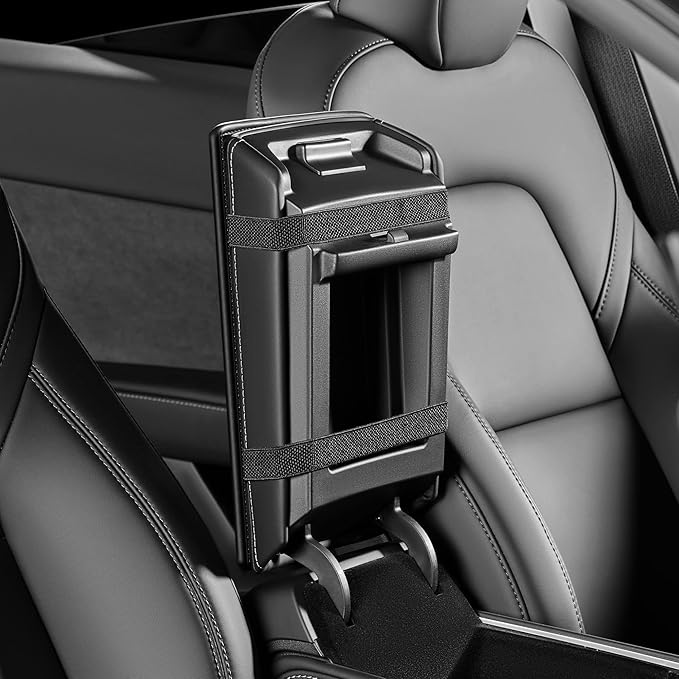 Car Armrest Covers, Vehicle Center Console Cover, Middle Storage Organizer Pads, Dog & Cat Paws Protetor, Nappa Leather, Waterproof, Anti-Slip, Auto Interior Accessories, Black, Size M