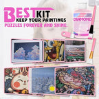 Sevgili Diamond Painting Sealer Kit 240ML with Brushes, Sealer Puzzle Glue, Adults Diamond Painting Accessories and Tools, 8OZ