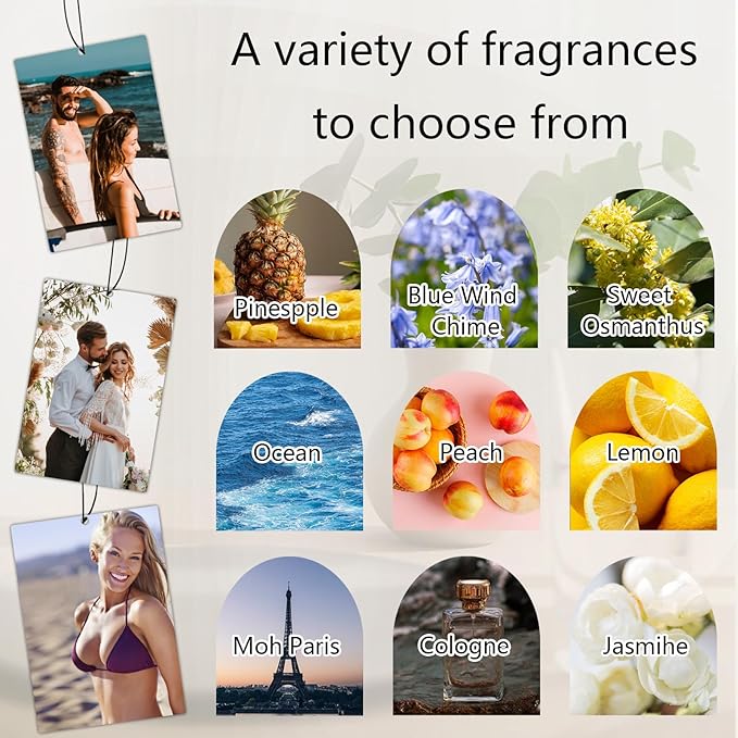 Custom Air Fresheners with Picture, Personalized Photo Air Freshener for Car Wardrobe Bathroom Hanging Ornaments (Rectangle-)