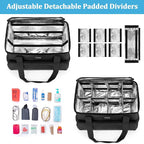 Trunab Large Insulated Medical Bag with Adjustable Dividers, Easy Clean Trauma Bag, Medicine Supplies Storage Bag for Home, Travel, Camping, Bag Only - Patented Design, Black