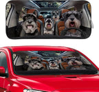 Schnauzer Dog Windshield Sunshade for Car SUV Truck Foldable Uv Ray Reflector Front Window Sun Shade Visor Shield Cover -59" X 31"