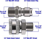Tool Daily High Pressure Washer Ball Valve Kit, 3/8 Inch Quick Connect for Power Washer Hose, 4500 PSI