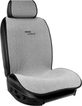 Sojoy IsoTowel Car Seat Cover for Front Seat,Breathable Fabric with Non-Slip Bottom,Comfort Car Seat Protector for Cold Weather (Black & White)