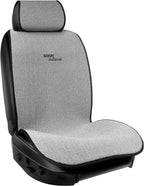 Sojoy IsoTowel Car Seat Cover for Front Seat,Breathable Fabric with Non-Slip Bottom,Comfort Car Seat Protector for Cold Weather (Black & White)