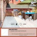 Liquid Rubber Polyurethane Deck Coating – 10X Stronger Than Traditional Deck Paint & Deck Stain – Flexible, Waterproof Sealant for Wood, Concrete & Plywood – Textured Finish – White – 1 Gallon