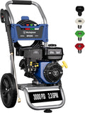 Westinghouse WPX3000 Gas Pressure Washer, 3000 PSI and 2.3 GPM, Spray Gun and Wand, 4 Nozzle Set, for Cars/Fences/Driveways/Homes/Patios/Furniture