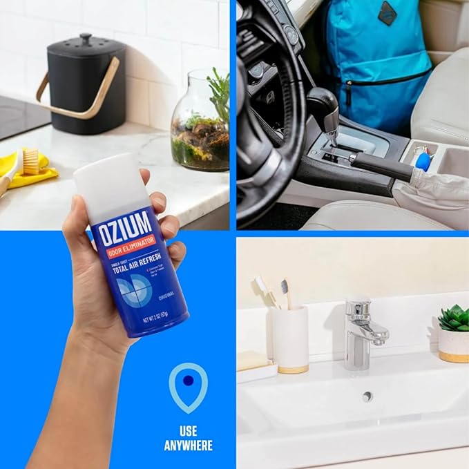 Ozium Air Sanitizer, 2 oz Car Fogger: Single-Shot Smoke Odor Eliminator & Car Air Freshener (Carbon Black)