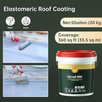 5 Gallon Gray Waterproof Elastomeric Roof Coating Sealant, Flexible Solar Reflective Liquid Waterproofing Adhesive for Flat, Metal, Slope Roofs Repair 20KG