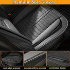 Car Seat Covers Fit for Kia Sorento 2007-2023 2024 2025 Front Set Leather Seat Covers Set with Lumbar Support Premium Automotive Cushion Protector(2 Seat, Black)