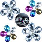 Bling Flower Car Accessories for Women Interior Aesthetic, Flower Decorative Vent Clips, Car Air Conditioner Clip Automotive Interior Decoration Fragrance-Free Aromatherapy Tablets, Add Your Own Scent
