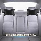 2 Pack Car Neck Pillow Soft Breathable Mesh Headrest Pillows for Driving Support, Universal Fit for Most Car Seats Decor Accessories（Black）