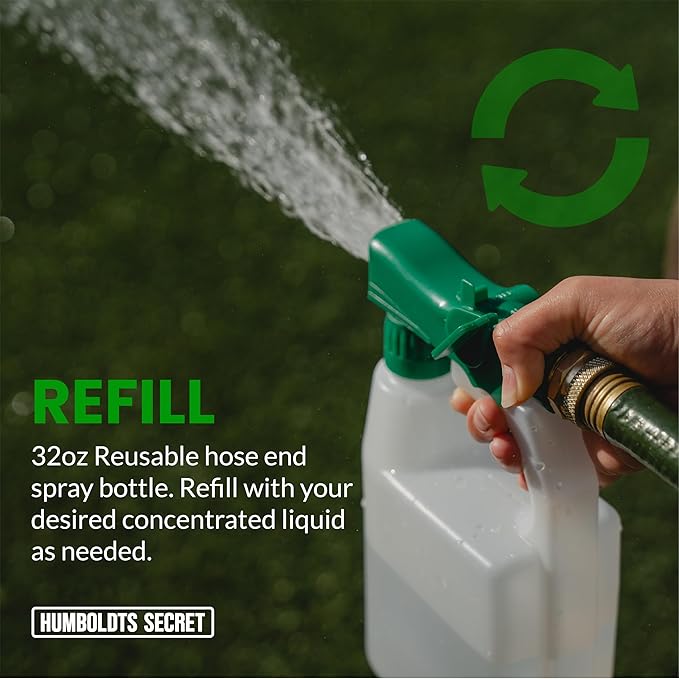 Humboldts Secret 2-Pack Garden Hose End Sprayer | Multipurpose Lawn Attachment with 100 to 1 Mixing Ratio | Garden Sprayer for Lawn Care, Fertilizing, Car Wash & Outdoor Use | 32 ounce