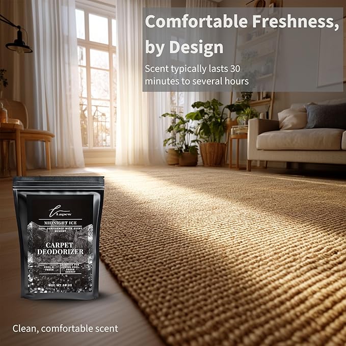 Lapew Midnight Ice Carpet Deodorizer Powder - Pet Safe Freshener for Vacuuming | Scented Odor Eliminator for Home | 36 oz