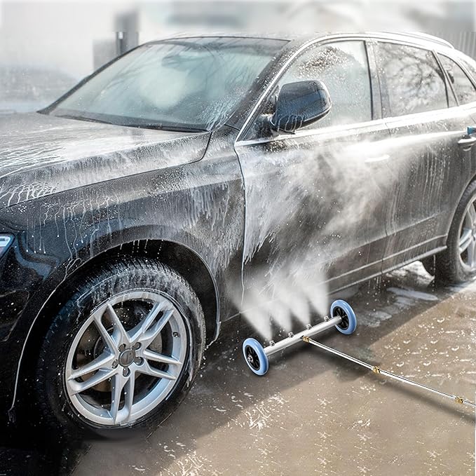 RIDGE WASHER 16 Inch Undercarriage Car Washer, Pressure Washer Under Car Cleaner with 3 Pcs Extension Wand, 4000 PSI