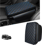 Center Console Cover for Jeep Wrangler JL 2018-2026 & Gladiator JT 2020-2026 1.2in Thickness Armrest Cover Leather Arm Rest Lid Protector Cushion Pad with Stroage Pockets Interior Accessories (Blue)