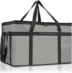 PEASUG Insulated Bags for Food Delivery, XXXL Pizza Delivery Bags, Large Capacity Cooler Bag Keep Food Warm for Grocery Shopping and Catering, Foldable, Heavy-Duty (Black)