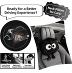 Car Headrest Pillow 2PCS Cute Big-Eyed Sprite Car Headrest Pillows Travel Neck Pillow Comfortable Neck Support - Plush Comfort Neck Cushions for Cars, Home & Office