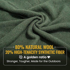 ONETIGRIS Wool Blanket, Camping Wool Blanket–Large, Cozy, Washable,Great for Camping,Outdoors,Car,Sporting Events, Bushcraft Survival Kits 64in x 87in