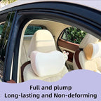 Car Headrest Pillow 2PCS Bear or Bunny Car Seat Neck Pillow Car Decor Memory Foam Neck Support Cushions for Comfortable Driving, Easy Install & Washable (Pink)