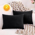 2 Pack Small Pillow, 16 X 12 Inches, Memory Foam Mini Pillow for Travel, Camping, Sleeping, Nap and Neck, Knee, Lumbar Support, Tiny Cushion for Pet, Dogs (Black)