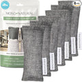 Moso Natural Shoe Deodorizer Insert (3 Pack) Charcoal Odor Absorber for Shoes, Gym Bag & Boot Deodorizer, Long-Lasting Shoe Odor Elimination, Unscented Air Purifying Bags (Two Per Pack. 6 Total)