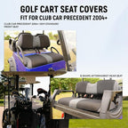 Golf Cart Front and Rear Seat Covers for Club Car Precedent 2004 and Up, Durable Polyester Fabric Club Car Precedent Seat Covers, Breathable Washable