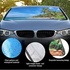 Windshield Sun Shade Foldable Car Front Window Covers for Car Accessories Sun Heat UV Rays Visor Protector Protection for Universal Cars SUV Truck(Beach)
