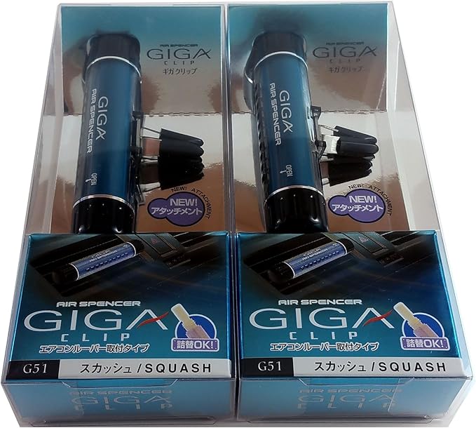 Air Spencer GIGA G51 Clip - Squash Scent Car Air Freshener by Eikosha Co. Japan, Multipack of 2
