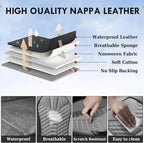 Coverado Car Seat Covers, Front Seat Cover, Waterproof Nappa Leather Seat Covers for Cars, 2 Pack Car Seat Protectors Driver Seat Cover, Automotive Seat Covers Universal Fit for Most Cars, Black&Gray