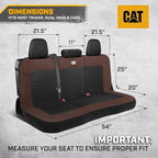 Cat MeshFlex Brown & Black Rear Seat Cover for Car – Durable Canvas & Mesh Design 60/40 Split Bench Protector for Cars, Trucks & SUVs – Back Seat Cover for Rear Bench – Interior Car Accessory