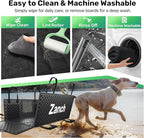 Zanch Heavy-Duty Dog Car Seat Cover, Flat Solid Back Seat Extender for Multi Large Dogs, Hard-Base Supports 450 lb, Waterproof Scratchproof Hammock Protector, Standard for Cars, SUV, Trucks, Black
