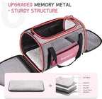 BurgeonNest Cat Carriers for Medium Puppy Under 25 lbs, Pet Carrier for Cats with Unique Side Bag,Top Load Small Pet Bag Soft-Sided Escape Proof with 4 Ventilated Windows