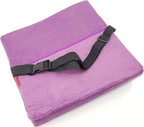 Bookishbunny 2pc High Resilience Memory Foam Seat Chair Waist Lumbar Back Support Cushion Pillow Car Office Home (Purple)