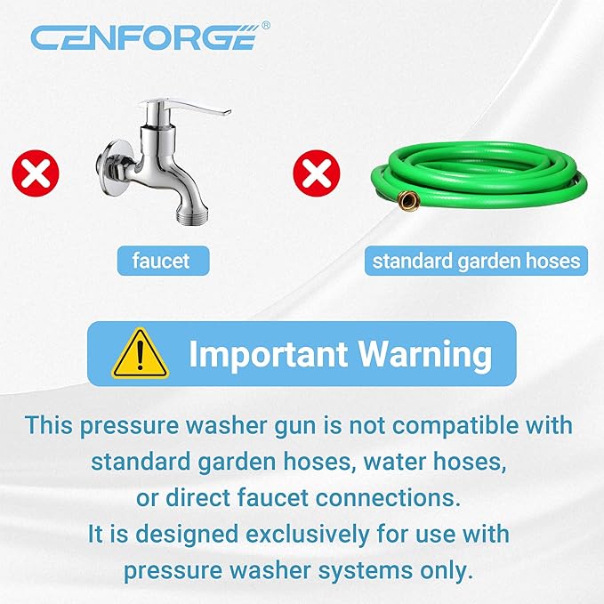 Short Pressure Washer Gun with Foam Cannon, Soap Gun for Pressure Washer, 1/4 Inch Quick Connector, with 7 Nozzle Tips, Container Capacity: 1 Liter