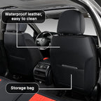 Car Seat Cover Set, Red Automotive Interior Accessories, Universal Fit, with Lumbar Support, Premium Nappa Leather, Waterproof, Non-Slip, Easy Installation, Fits SUVs, Pickups, Sedans