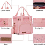 MIYCOO Lunch Bag & Lunch Box for Women Men Double Deck - Leakproof Insulated Soft Large Adult Lunch Cooler Bag for Work, Beach, Picnic, Camping, Travel (Pink,15L)