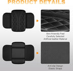 Car Center Console Cover Fit for Jeep Compass 2018-2025 - Leather Armrest Covers with 2 Storage Pockets(Black)