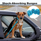 Dog Seat Belt for Car, Adjustable Dog Car Harness Seatbelt for Small Medium Large Dogs, Heavy Duty Travel Safety Restraint with Locking Aluminum Hook & Reflective Nylon Strap, Light Blue