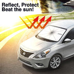 Windshield Sun Shade Foldable Umbrella, Sun Shade for Car Windshield, Car Window Shades [Silver Heat Shield - UV Reflective] Universal Fit Medium (56"x31")