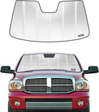 Windshield Sun Shade for Ram 1500 2002-2008. Reflective Aluminum Film Front Window Sunshade - BLAZBLOCK