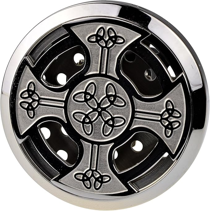 Wild Essentials Celtic Cross Essential Oil Car Vent Diffuser, Stainless Steel Locket Pendant With 12 Color Refill Pads, Customizable Color Changing Air Freshener for Aromatherapy