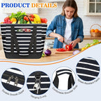 HUANLANG Soft Cooler Bag Insulated for Travel,Large Insulated Grocery Bags with Zippered Top,PEVA Collapsible Food Delivery Cooler Bag for Beach, Travel, Picnics