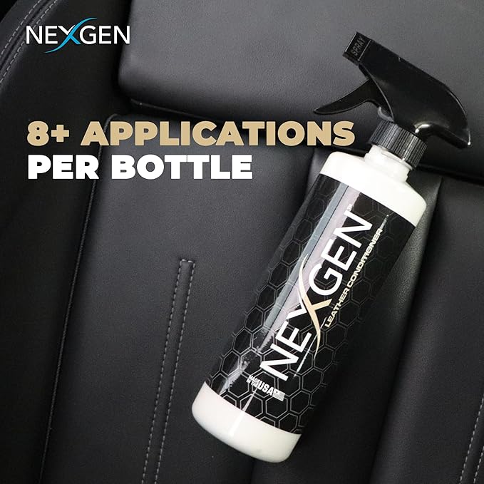 Nexgen Car Leather Conditioner - Quick Spray Interior Conditioner and Leather Restorer - Gentle Liquid Formula, Multi-Purpose Conditioner for Cars Interior, Couch, Boots, Purses, & More 16 Oz