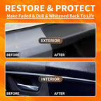 Plastic Restorer for Cars - Renews Faded Bumpers, Trim, and Interior Dash Long Lasting Dressing Coating Instant Restore Faded Plastic, Vinyl & Rubber Trim Back to Black Shine - 7oz/200g