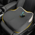 Car Seat Cushion: Ergonomic Memory Foam Car Cushion for Sciatica Pain Relief, Larger Driving Seat Pillow for Short Drivers on Long Drives - Butt Pillow for Truck, Office, Wheelchair - Gray