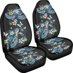 Car Seat Cover Set of 2 Car Seat Covers,Breathable Soft Bucket Seats High Back Seats Protector Cushion Universal Fit Most Vehicle Interior Set(Blue Sea Turtle with Fresh Flowers 51)