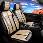 Fit CX-3 Car Seat Covers for Select Mazda CX3 2016-2024, Premium Full Coverage Leather, Airbag Compatible, Waterproof All Weather Seat Protector, Front Pair Black+Beige